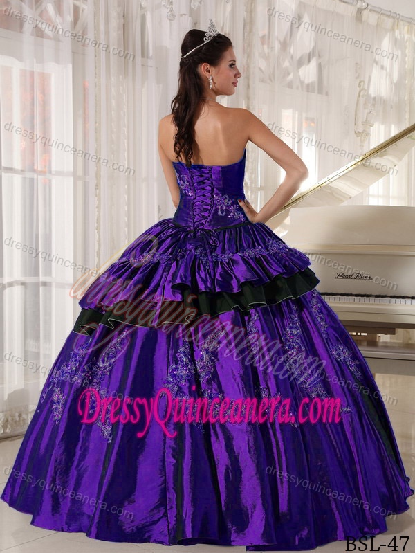 Brand New Strapless Taffeta Beaded Quinceanera Dresses with Ruching
