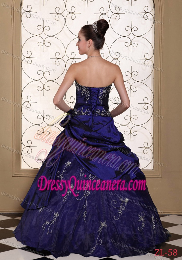 Exclusive Dark Purple Quinceanera Dresses with Embroidery on Promotion