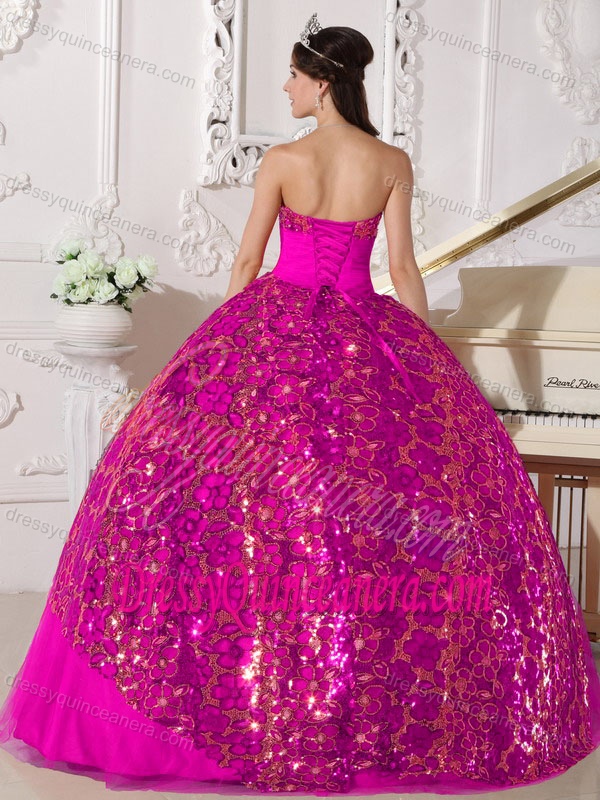 Hot Pink Ball Gown Strapless Cheap Quinceanera Dress with Ruching