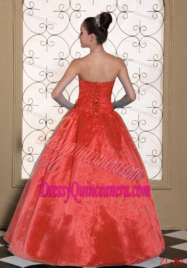Lovely Strapless Taffeta Beaded Neckline Quinceanera Dress in 2014
