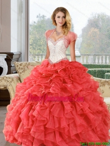 New Style Beading and Ruffles Sweetheart Quinceanera Dresses for 2015