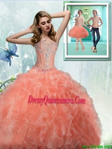 2015 New Style Sweetheart Quinceanera Dresses with Beading and Ruffles