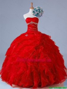 2015 Fall Pretty Strapless Quinceanera Dresses with Beading and Ruffles