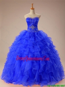 2016 Summer Perfect Beaded and Ruffles Quinceanera Dresses in Organza