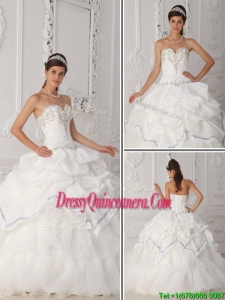 Exquisite White Sweetheart Quinceanera Dresses with Bea