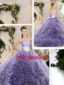 Hot Sale Ruffles Lavender Sweet 16 Dresses with Beading