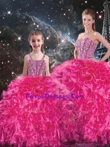 Luxurious Beading Princesita With Quinceanera Dresses in Hot Pink