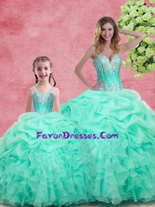 2016 Romantic Beading Princesita With Quinceanera Dresses in Apple Green