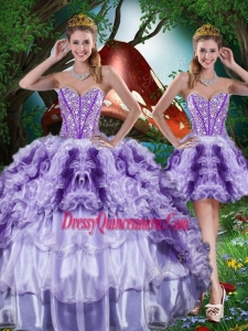 Luxurious Ball Gown Beading and Ruffles Detachable Quinceanera Skirts for 2016