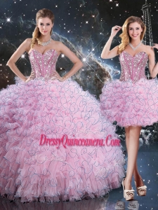 2016 Pretty Detachable Quinceanera Skirts with Beading and Ruffles