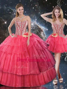 Lovely Sweetheart Detachable Quinceanera Skirts with Beading for Fall