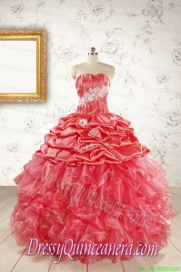 Luxurious Sweetheart Beading Quinceanera Dresses in Watermelon