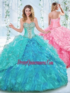 New Arrivals Rhinestoned and Ruffled Detachable Quinceanera Skirts in Organza