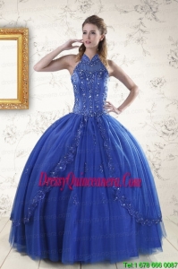 New Style Royal Blue Sweet 15 Dresses with Appliques and Beading for 2015