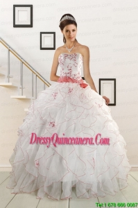 Sweetheart 2015 Perfect Quinceanera Dresses with Appliques and Belt