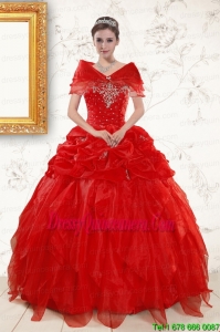 Perfect Sweetheart Beading Quinceanera Dresses in Red