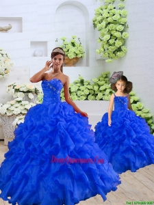 Customize Beading and Ruffles Princesita Dress in Royal Blue for 2015