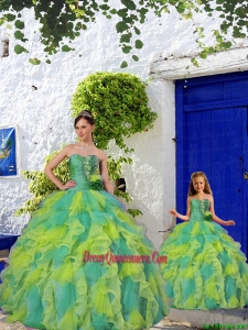 2015 Popular Beading and Ruffles Princesita Dress in Multi Color