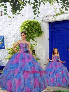 Unique Beading and Ruffles Multi Color Princesita Dress for 2015 Summer