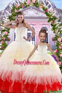 2015 Ball Gown Multi Color Princesita Dress with Beading and Ruffles