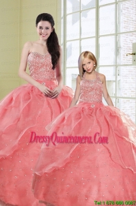 2015 Ruffles Watermelon Red Princesita Dress with Sequins