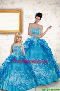 Elegant Sweetheart Embroidery Princesita Dress in Blue