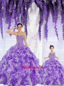 Top Seller Beading and Ruffles Lavender Princesita Dress for 2015