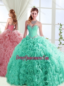 Exclusive Beaded Really Puffy Detachable Quinceanera Skirts in Rolling Flowers