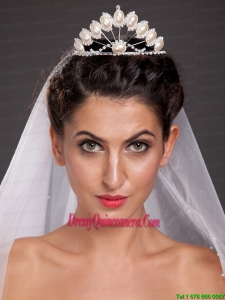 Exclusive Tiara With Beading and Pearl Decorate