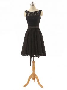 Lace Sleeveless Mini Length Damas Dress and Lace and Belt