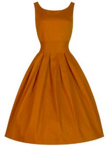 A-line Court Dresses for Sweet 16 Orange Scoop Taffeta Sleeveless Knee Length Lace Up