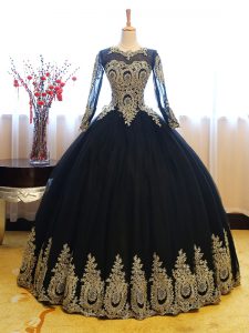 Clearance Long Sleeves Appliques Lace Up Quinceanera Dress