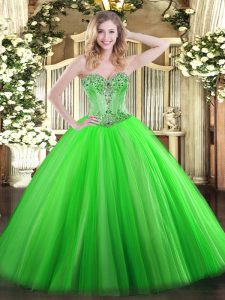 Most Popular Floor Length Lace Up Sweet 16 Quinceanera Dress for Sweet 16 and Quinceanera with Beading