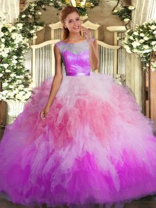 Flirting Floor Length Ball Gowns Sleeveless Multi-color Sweet 16 Dresses Backless
