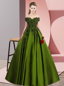 Nice Floor Length Zipper Quinceanera Gown Olive Green for Party and Sweet 16 and Wedding Party with Lace