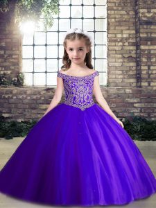 Pretty Sleeveless Beading Lace Up Pageant Gowns For Girls