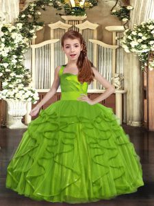Sleeveless Ruffles Lace Up Pageant Dress