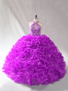 Most Popular Purple Lace Up Quinceanera Dresses Beading Sleeveless Floor Length