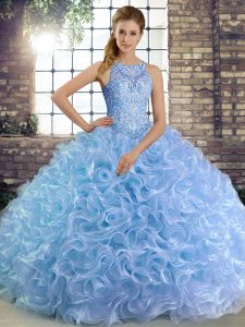 Lavender Quinceanera Gowns Military Ball and Sweet 16 and Quinceanera with Beading Scoop Sleeveless Lace Up