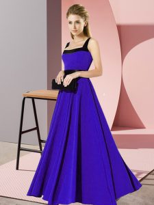 New Style Blue Zipper Square Belt Dama Dress for Quinceanera Chiffon Sleeveless