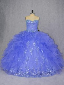 Sleeveless Appliques and Ruffles Lace Up Sweet 16 Quinceanera Dress