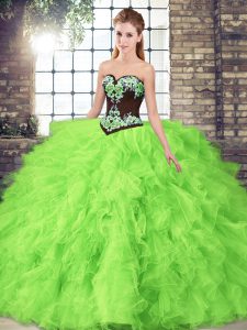 Floor Length 15 Quinceanera Dress Sweetheart Sleeveless Lace Up