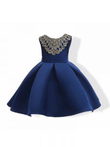 Sleeveless Appliques and Bowknot Zipper Pageant Dress for Womens