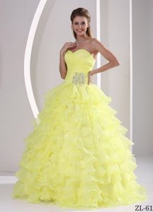 Ruffled Sweetheart Appliqued Military Ball Quinceaneras Dress with Ruches