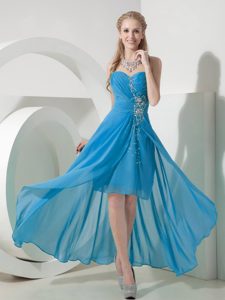 Light Blue High-low Sweetheart Impressive Dama Quinceanera Dresses