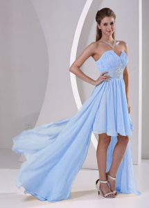 High-low Sweetheart Beaded Elegant 16 Dresses for Damas in Light Blue