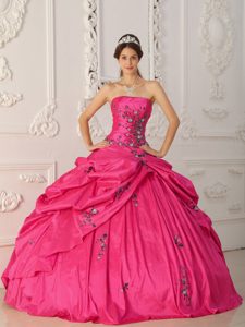 Strapless Sweet Sixteen Quinceanera Dress with Appliques on Sale