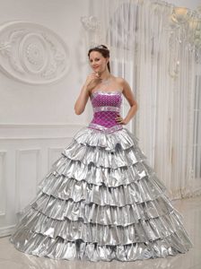 Popular Strapless Beaded Quinceanera Dress with Layers for Custom Made