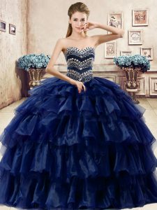 Luxurious Sleeveless Ruffled Layers Lace Up Quinceanera Gown